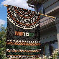 Ivory Coast Garden Flag with Ethnic Geometric Pattern and National Motto Design - Wonder Print Shop