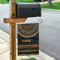 Ivory Coast Garden Flag with Ethnic Geometric Pattern and National Motto Design - Wonder Print Shop