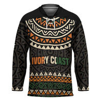 Ivory Coast Hockey Jersey with Ethnic Geometric Pattern and National Motto Design - Wonder Print Shop