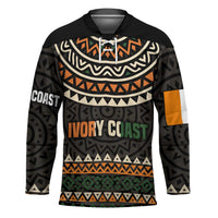 Ivory Coast Hockey Jersey with Ethnic Geometric Pattern and National Motto Design - Wonder Print Shop