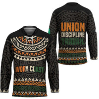Ivory Coast Hockey Jersey with Ethnic Geometric Pattern and National Motto Design - Wonder Print Shop