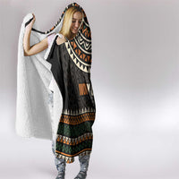 Ivory Coast Hooded Blanket with Ethnic Geometric Pattern and National Motto Design - Wonder Print Shop