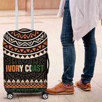 Ivory Coast Luggage Cover with Ethnic Geometric Pattern and National Motto Design - Wonder Print Shop