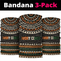 Ivory Coast Neck Gaiter with Ethnic Geometric Pattern and National Motto Design TS04