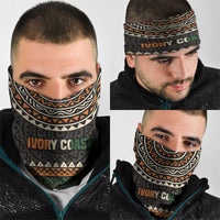 Ivory Coast Neck Gaiter with Ethnic Geometric Pattern and National Motto Design TS04
