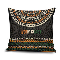 Ivory Coast Pillow Cover with Ethnic Geometric Pattern and National Motto Design - Wonder Print Shop