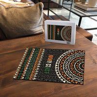 Ivory Coast Puzzle with Ethnic Geometric Pattern and National Motto Design - Wonder Print Shop