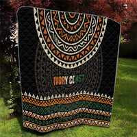 Ivory Coast Quilt with Ethnic Geometric Pattern and National Motto Design - Wonder Print Shop