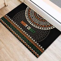 Ivory Coast Rubber Doormat with Ethnic Geometric Pattern and National Motto Design - Wonder Print Shop
