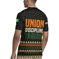 Ivory Coast Rugby Jersey with Ethnic Geometric Pattern and National Motto Design - Wonder Print Shop