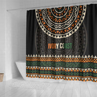 Ivory Coast Shower Curtain with Ethnic Geometric Pattern and National Motto Design - Wonder Print Shop