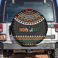 Ivory Coast Spare Tire Cover with Ethnic Geometric Pattern and National Motto Design - Wonder Print Shop