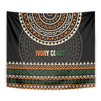 Ivory Coast Tapestry with Ethnic Geometric Pattern and National Motto Design - Wonder Print Shop