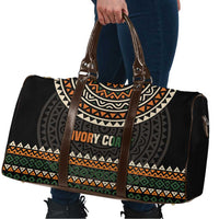 Ivory Coast Travel Bag with Ethnic Geometric Pattern and National Motto Design - Wonder Print Shop