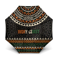 Ivory Coast Umbrella with Ethnic Geometric Pattern and National Motto Design - Wonder Print Shop