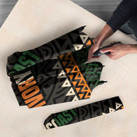 Ivory Coast Umbrella with Ethnic Geometric Pattern and National Motto Design - Wonder Print Shop