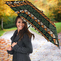 Ivory Coast Umbrella with Ethnic Geometric Pattern and National Motto Design - Wonder Print Shop