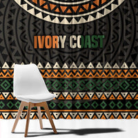 Ivory Coast Window Curtain with Ethnic Geometric Pattern and National Motto Design - Wonder Print Shop