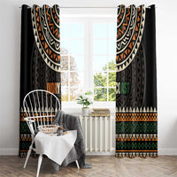 Ivory Coast Window Curtain with Ethnic Geometric Pattern and National Motto Design - Wonder Print Shop