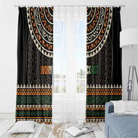 Ivory Coast Window Curtain with Ethnic Geometric Pattern and National Motto Design - Wonder Print Shop
