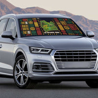 Ivory Coast Auto Sun Shade with Taï National Park Wildlife Map Design - Wonder Print Shop