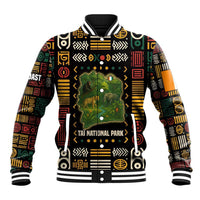 Ivory Coast Baseball Jacket with Taï National Park Wildlife Map Design - Wonder Print Shop