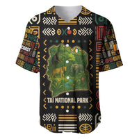 Ivory Coast Baseball Jersey with Taï National Park Wildlife Map Design - Wonder Print Shop