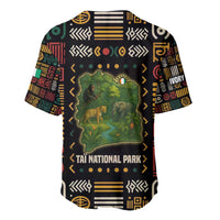Ivory Coast Baseball Jersey with Taï National Park Wildlife Map Design - Wonder Print Shop