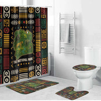Ivory Coast Bathroom Set with Taï National Park Wildlife Map Design - Wonder Print Shop