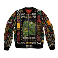Ivory Coast Bomber Jacket with Taï National Park Wildlife Map Design - Wonder Print Shop