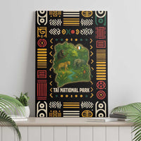 Ivory Coast Canvas Wall Art with Taï National Park Wildlife Map Design - Wonder Print Shop