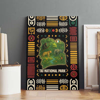 Ivory Coast Canvas Wall Art with Taï National Park Wildlife Map Design - Wonder Print Shop