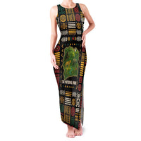 Ivory Coast Family Matching Tank Maxi Dress and Hawaiian Shirt with Taï National Park Wildlife Map Design - Wonder Print Shop