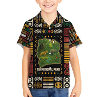 Ivory Coast Family Matching Tank Maxi Dress and Hawaiian Shirt with Taï National Park Wildlife Map Design - Wonder Print Shop