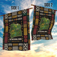 Ivory Coast Garden Flag with Taï National Park Wildlife Map Design - Wonder Print Shop