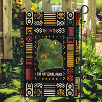Ivory Coast Garden Flag with Taï National Park Wildlife Map Design - Wonder Print Shop