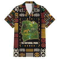 Ivory Coast Hawaiian Shirt with Taï National Park Wildlife Map Design - Wonder Print Shop
