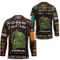 Ivory Coast Hockey Jersey with Taï National Park Wildlife Map Design - Wonder Print Shop