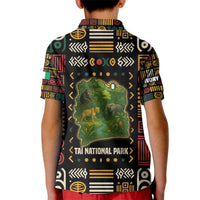 Ivory Coast Kid Polo Shirt with Taï National Park Wildlife Map Design - Wonder Print Shop