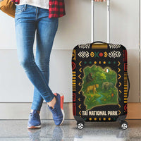 Ivory Coast Luggage Cover with Taï National Park Wildlife Map Design - Wonder Print Shop