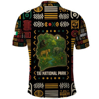 Ivory Coast Polo Shirt with Taï National Park Wildlife Map Design - Wonder Print Shop