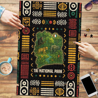 Ivory Coast Puzzle with Taï National Park Wildlife Map Design - Wonder Print Shop