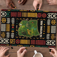Ivory Coast Puzzle with Taï National Park Wildlife Map Design - Wonder Print Shop