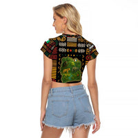 Ivory Coast Raglan Cropped T Shirt with Taï National Park Wildlife Map Design - Wonder Print Shop