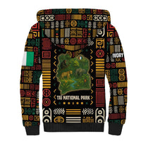 Ivory Coast Sherpa Hoodie with Taï National Park Wildlife Map Design - Wonder Print Shop