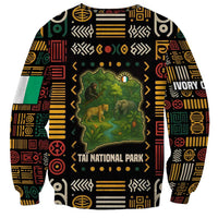 Ivory Coast Sweatshirt with Taï National Park Wildlife Map Design - Wonder Print Shop