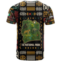 Ivory Coast T Shirt with Taï National Park Wildlife Map Design - Wonder Print Shop