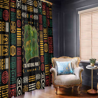 Ivory Coast Window Curtain with Taï National Park Wildlife Map Design - Wonder Print Shop