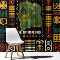 Ivory Coast Window Curtain with Taï National Park Wildlife Map Design - Wonder Print Shop