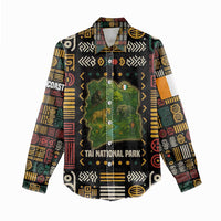 Ivory Coast Women Casual Shirt with Taï National Park Wildlife Map Design - Wonder Print Shop